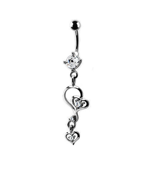 Triple Hearts Belly Ring